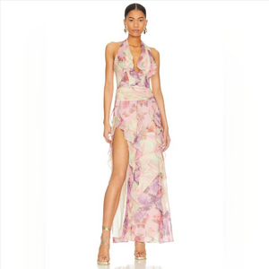 NBD Divya Maxi Dress in Patchwork Multi